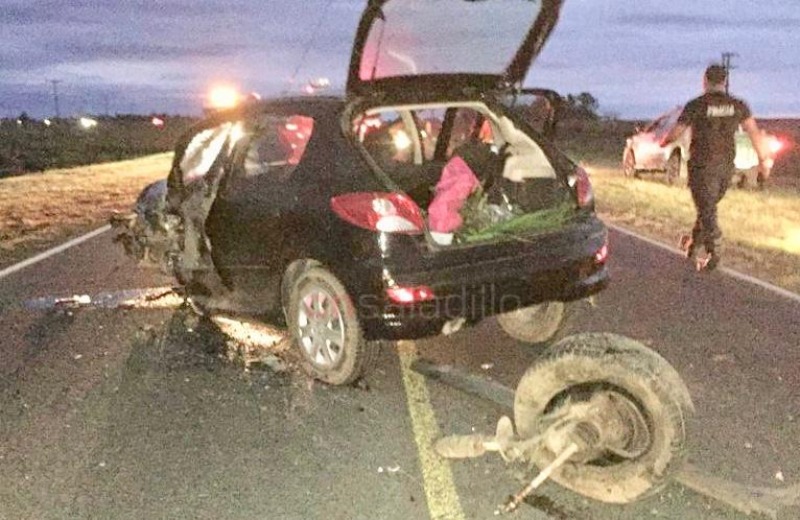 Ruta 205: un triple choque termin en vuelco y dej varios heridos